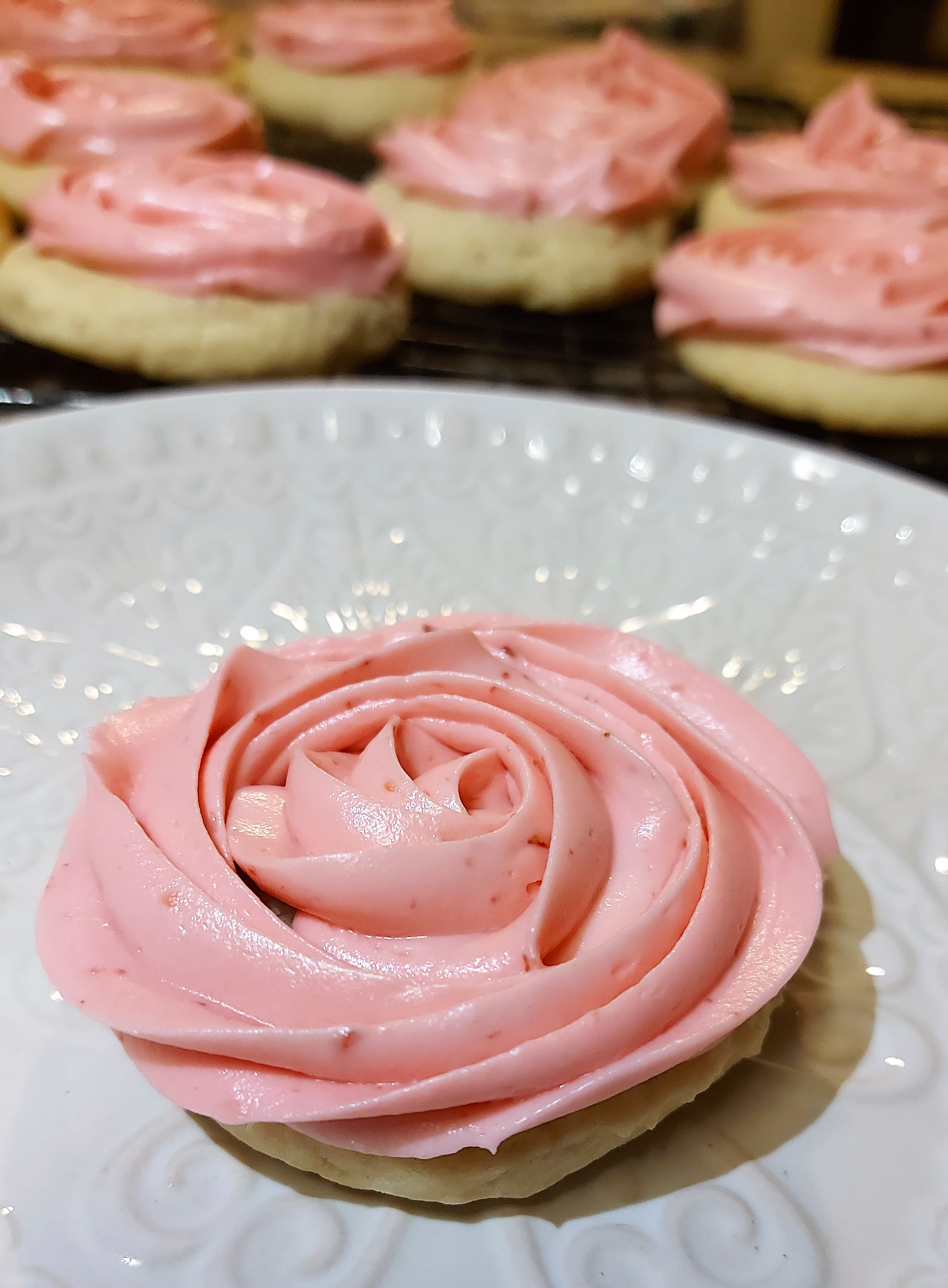 Lemon Sugar Cookies with Raspberry Frosting