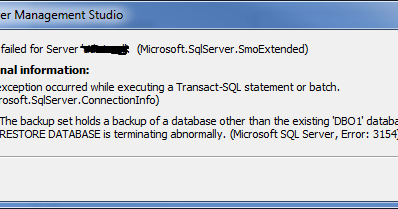 ChronicBit - An Engineers blog: SQL Server 2008 Restore - Error 3154 ...