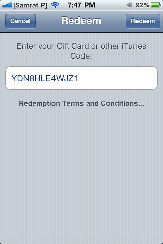 To redeem Free iTunes Redeem Codes on iPhone, iPad, or iPod touch 04