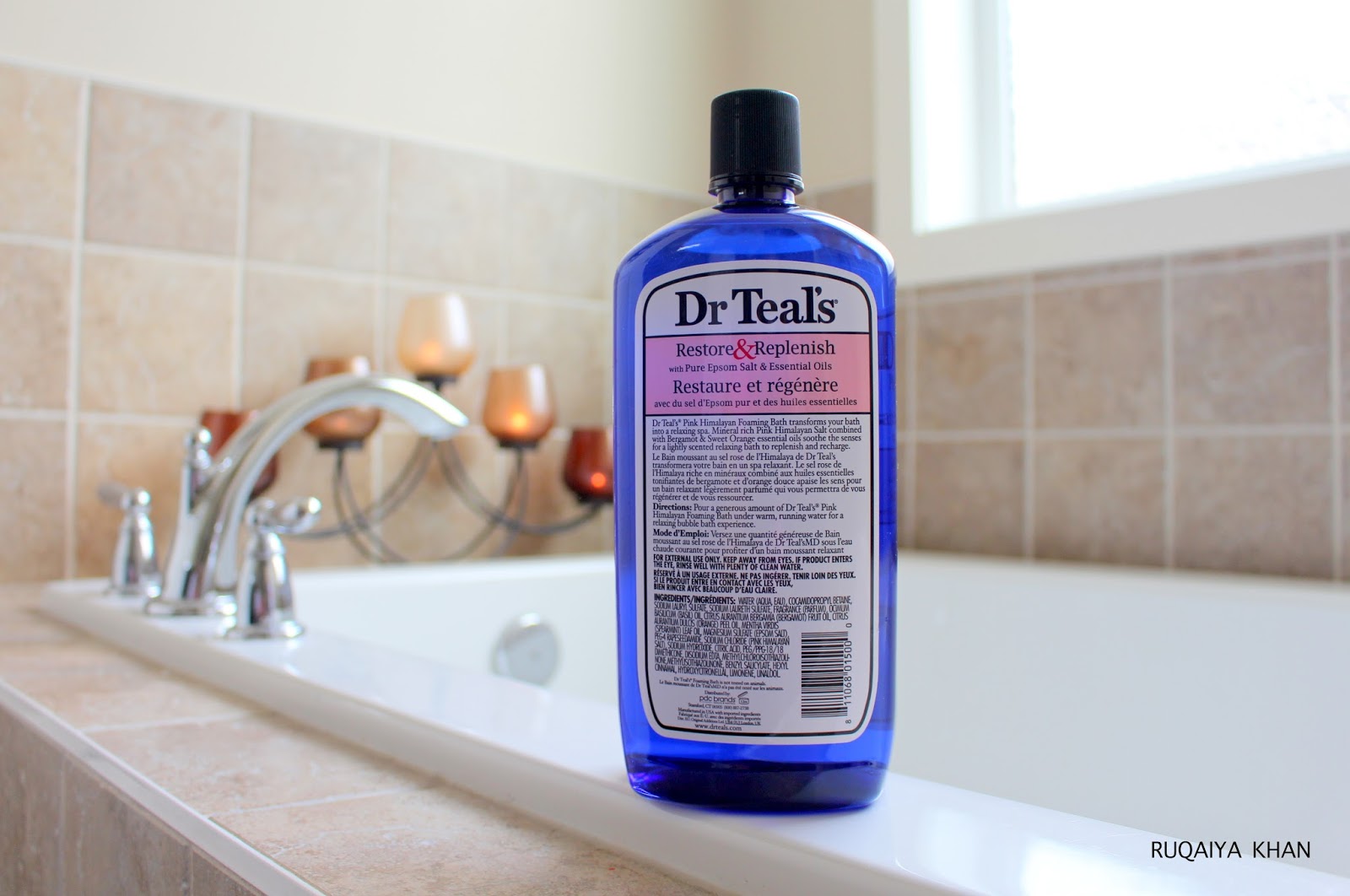 Ruqaiya Khan Dr Teal's Pink Himalayan Foaming Bath Review