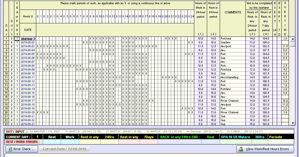 Overtime Calculator into SMM Crew Work Rest Hours Software