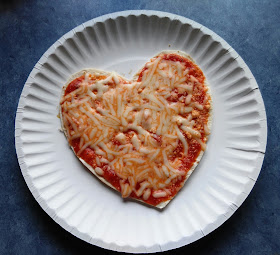  Mini heart shaped pizza for Valentine's Day.