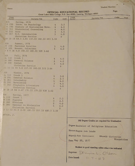 Debunking Christianity The College/Seminary/University Transcripts of