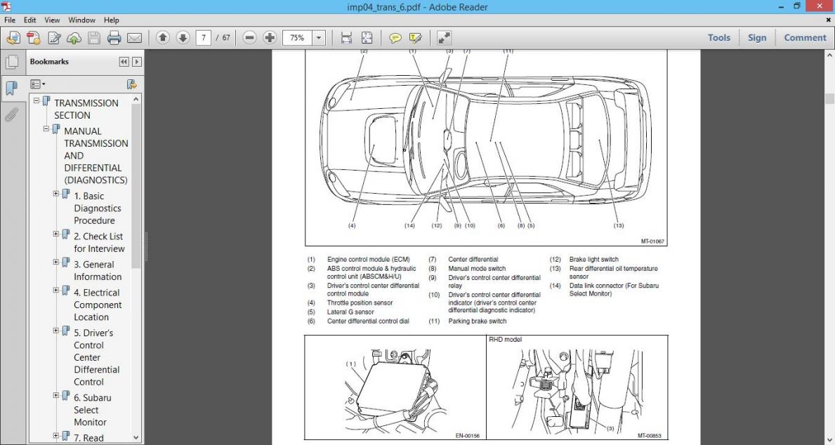 SUBARU MANUAL (TRANSMISSION AND DIFFERENTIAL) Automotive Library