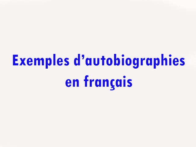 Texte autobiographique sur l'enfance