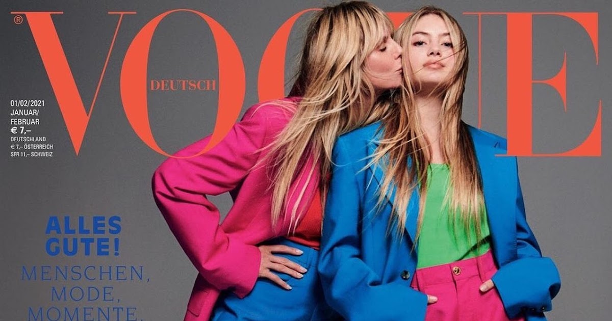 Heidi Klum poses with daughter Leni Klum for Vogue Germany January 2021