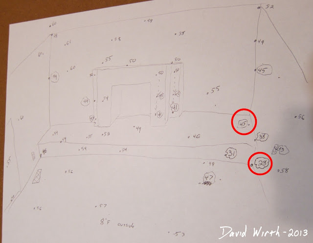 chart, sketch, heat loss in house walls