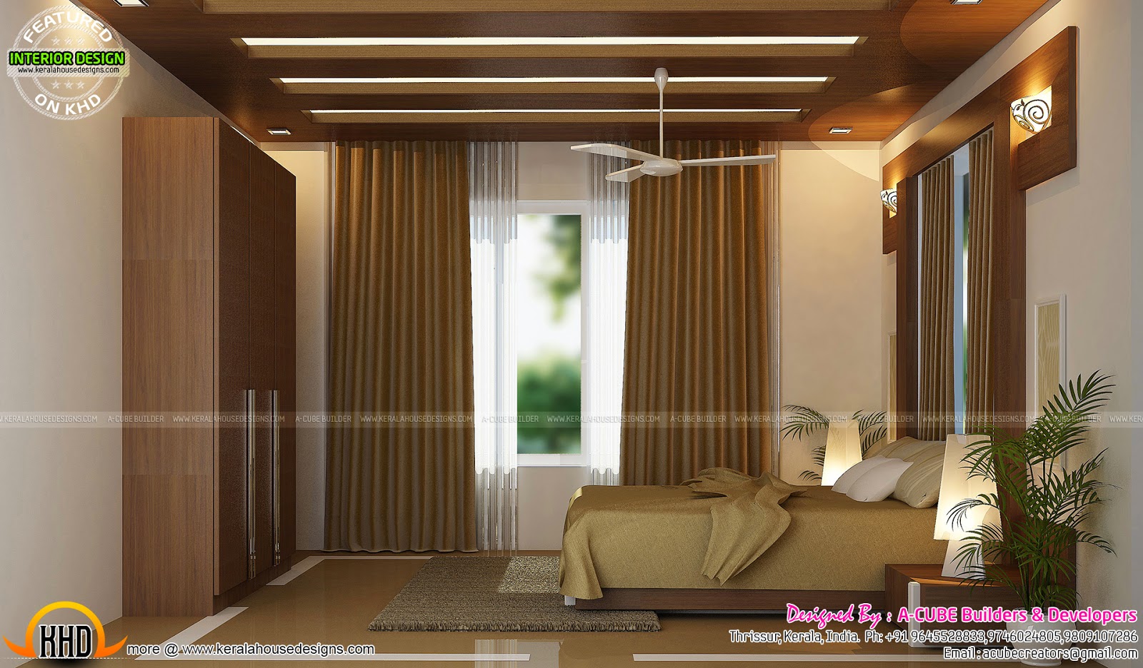 Modern dining, bedroom, kitchen interior Kerala Home Design and Floor