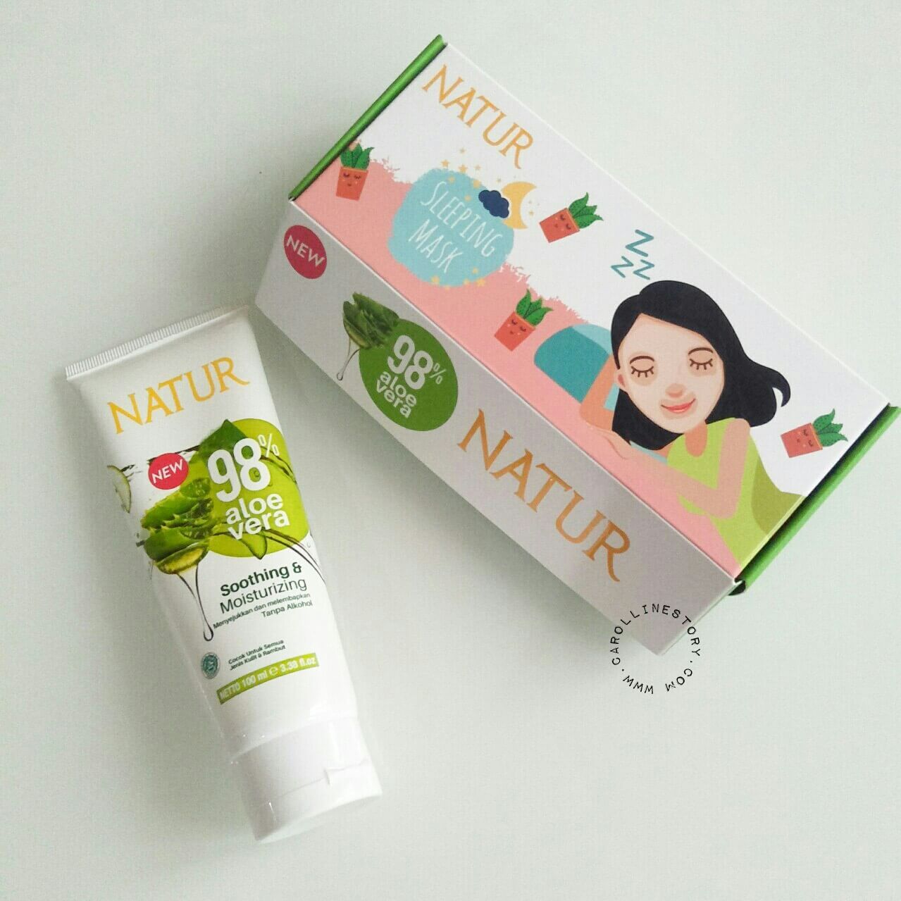 REVIEW] NATUR SLEEPING MASK 98 ALOE VERA GEL Carolline's BEAUTY BLOG