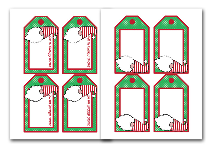 Free Printable Christmas Gnomes Gift Tags | i should be mopping the floor