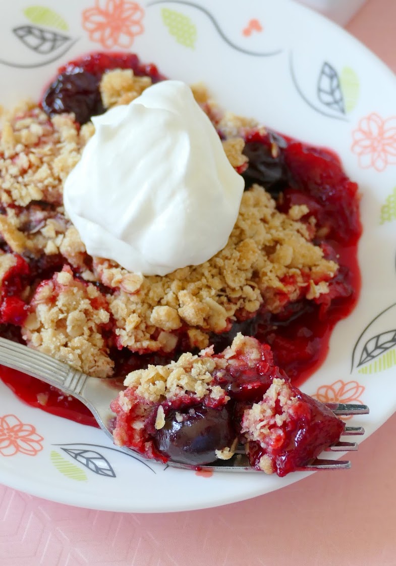 This heavenly spring and summer dessert has delicious chunks of rhubarb and whole sweet cherries to go with the oatmeal crisp topping! It's unique, easy to make and a family favorite! Top with whipped cream or ice cream for an extra treat! Try using different fruit and jello combos with the rhubarb for a new twist every time!