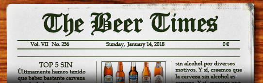 Dominical de noticias sobre cerveza. Pulsa aquí si no te carga para leer el periódico