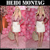 Heidi Montag in pink silk top and cream leather mini skirt on July 25