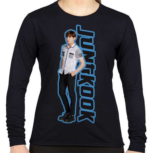 Kaos Gambar Kpop BTS Jungkook Buat Cewek Tangan Panjang