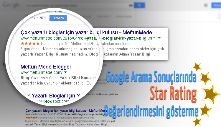 Google Arama Sonuçlarında Star Rating Değerlendirmesini gösterme