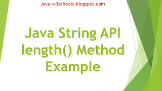 Java String API length() Method Example | JavaProgramTo.com