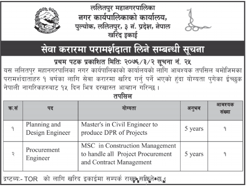 Vacancy Announcement from Lalitpur Metropolitan City