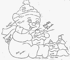 desenho de boneco de neve com cupcakes para pintar