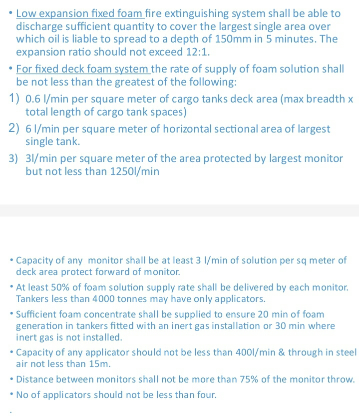 FIXED FOAM INSTALLATION use of foam based on expansion ratio , self contained pressurised type