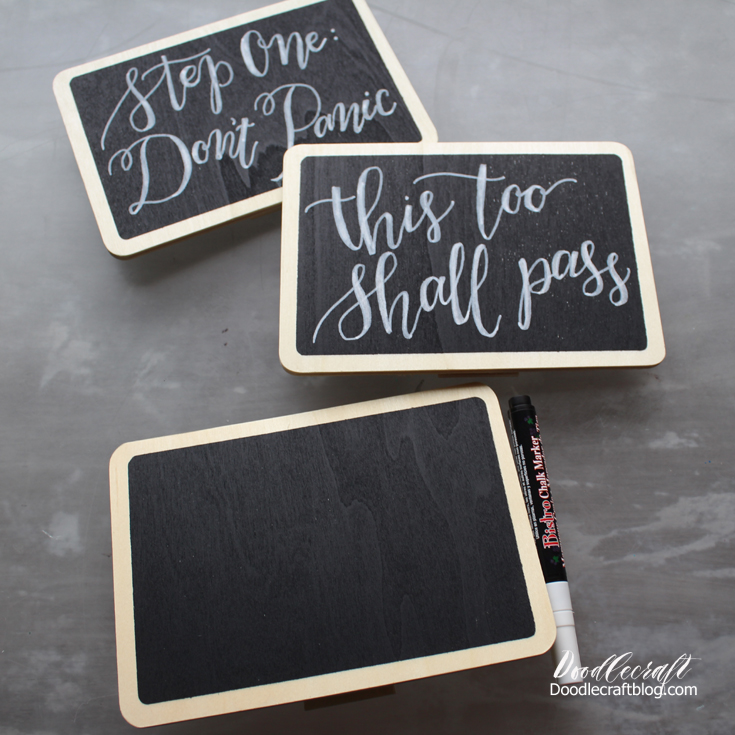 Doodlecraft Calligraphy Mantra Chalkboards!