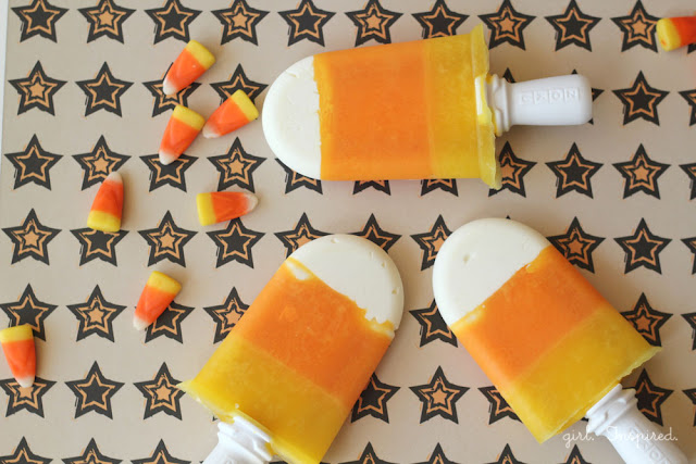 Candy Corn Popsicles #healthyhalloweensnack