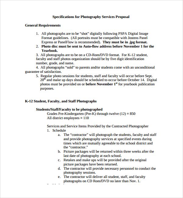 Wedding Photography Proposal Letter Birthday Letter