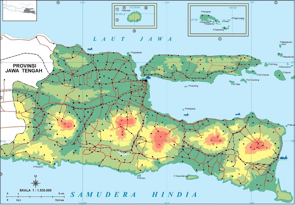  Peta Jawa Timur HD  Ukuran Besar Lengkap dan Keterangannya 