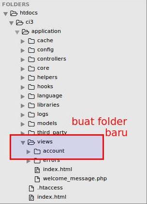 membuat folder untuk view