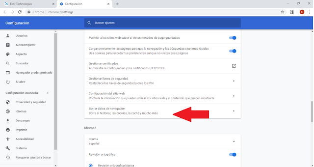 paso 4 para borrar el historial de busqueda en google chrome