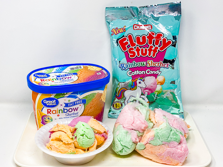 Tales of the Flowers: National Cotton Candy Day - Fluffy Stuff Rainbow  Sherbet Cotton Candy - December 7th