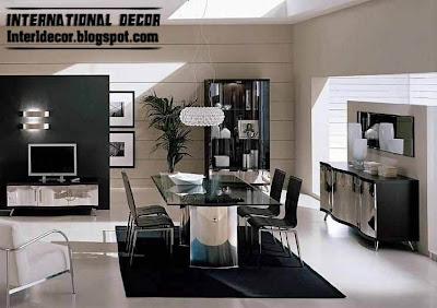 modern Italian dining room furniture ideas, black and white dining room furniture design