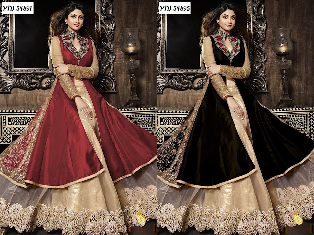 Actress Shilpa Shetty Long anarkali dresses and salwar suits for wedding new yaer 2016 online collection with discount offer deal and sale