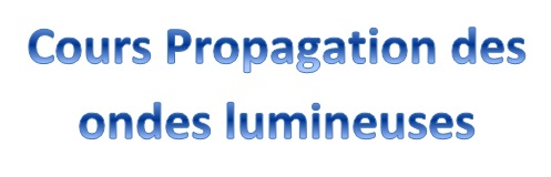 Cours Propagation des ondes lumineuses 2 Bac