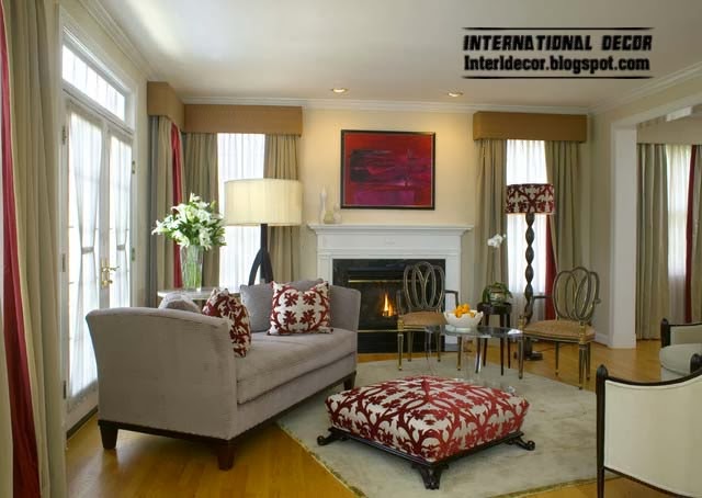 ottoman and banquette in tradition living room