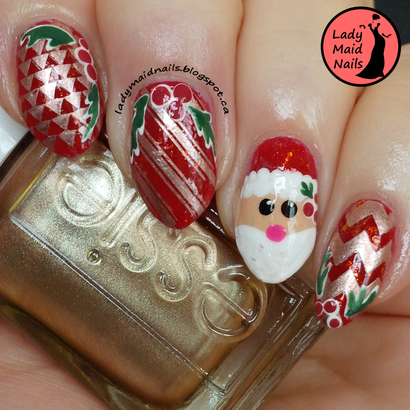 Lady Maid Nails Santa Nail Art