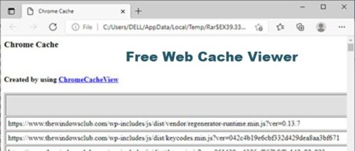 Visionneuse de cache Web gratuite