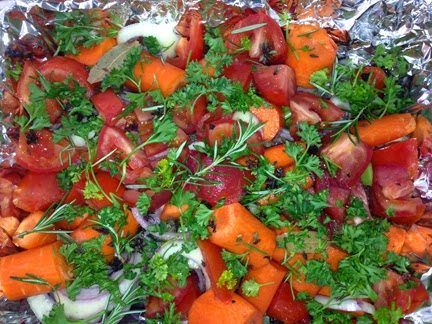 Tomatoes Carrots Herbs Salad