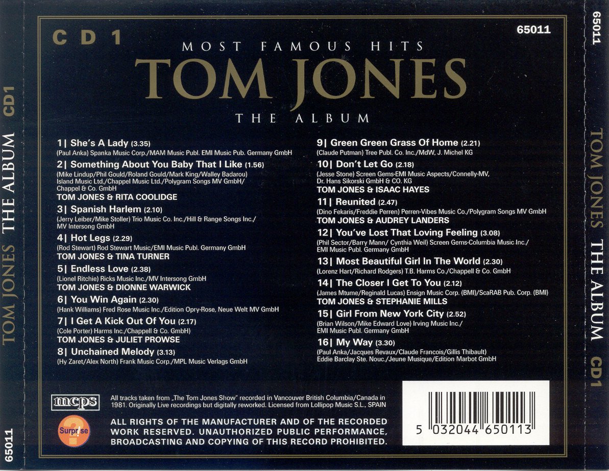 tornadosingles Tom Jones The album
