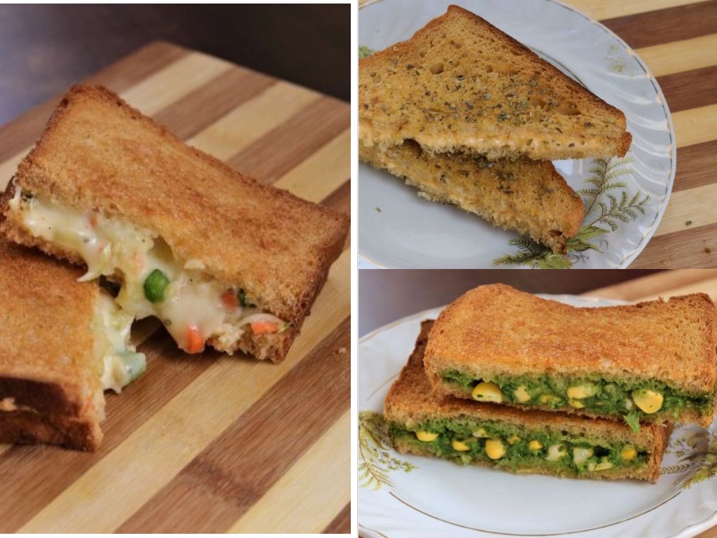 3 Quick Crispy Sandwich Recipes ~ Healthy Kadai