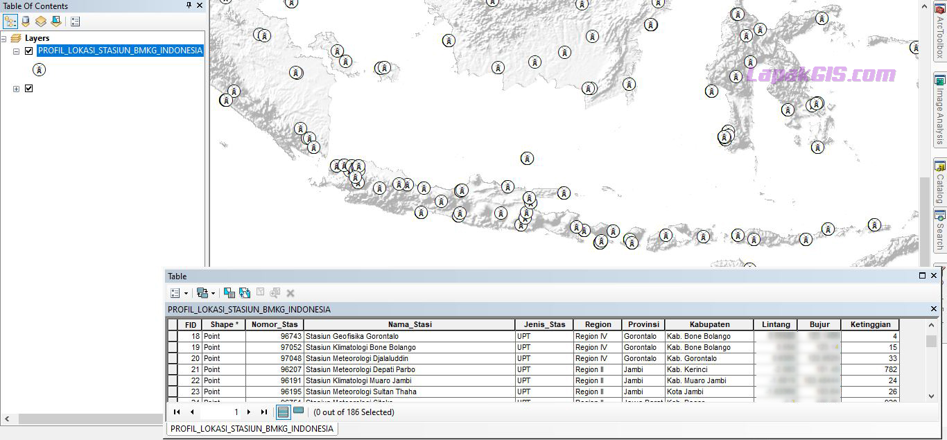 Data SHP Peta Lokasi Stasiun-UPT BMKG Indonesia