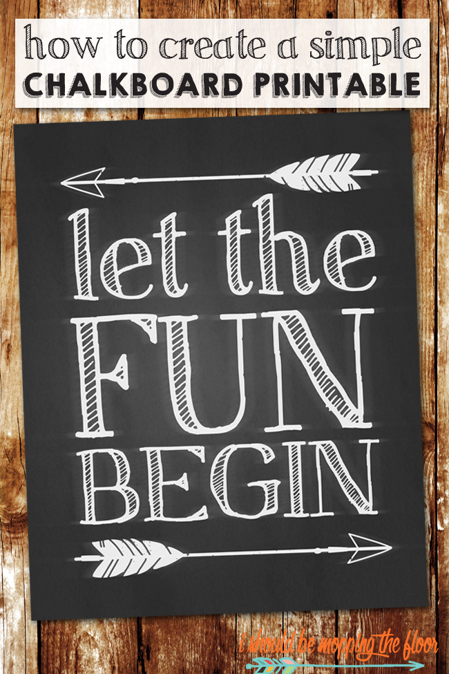 How to Create a Simple Chalkboard Printable i should be mopping the floor