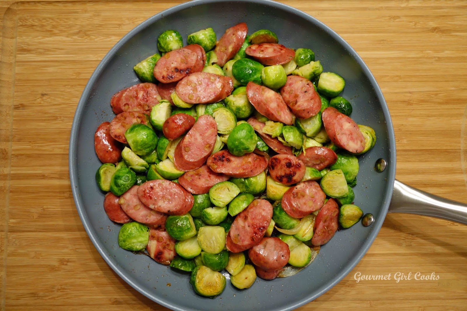 Gourmet Girl Cooks ChickenApple Sausage & Sprouts
