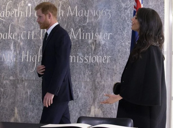 Meghan Markle is wearing custom Gucci coat and shoes by Aquazzura