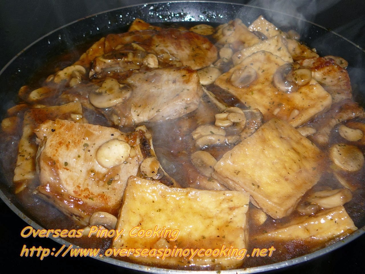 Pork Chop and Tofu with Mushroom and Oyster Sauce Panlasang Pinoy Recipe