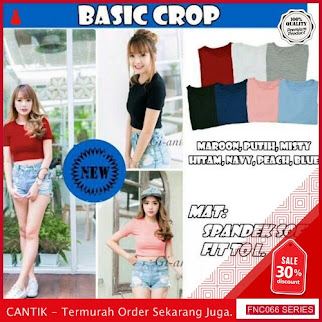 FNC066B80 Basic Crop Spandek Lgn Wanita Pdk murah Serba 40 Ribuan