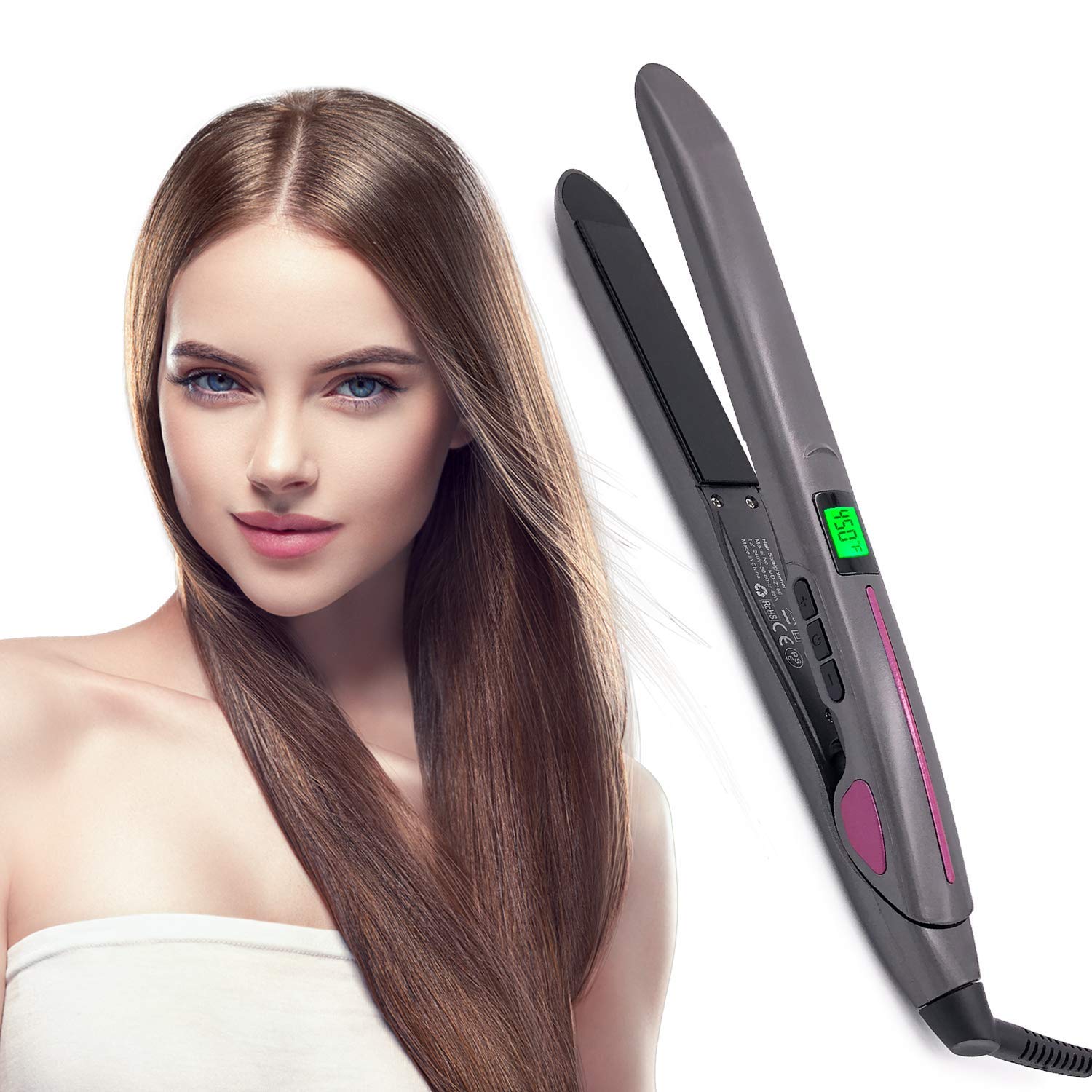 NAIYO Hair Straightening Irons Hair Professional Salon Hair