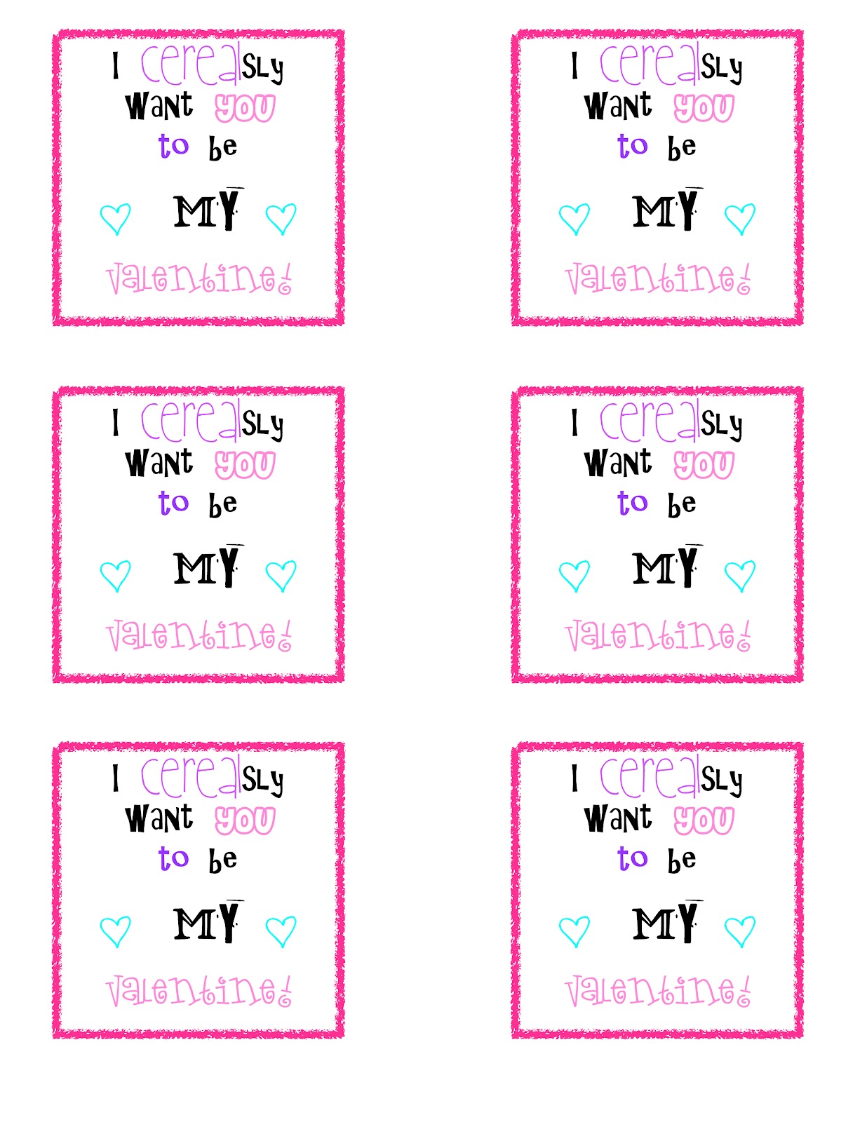 I CEREALsly Want You To Be My Valentine Free Printable A Sparkle Of 