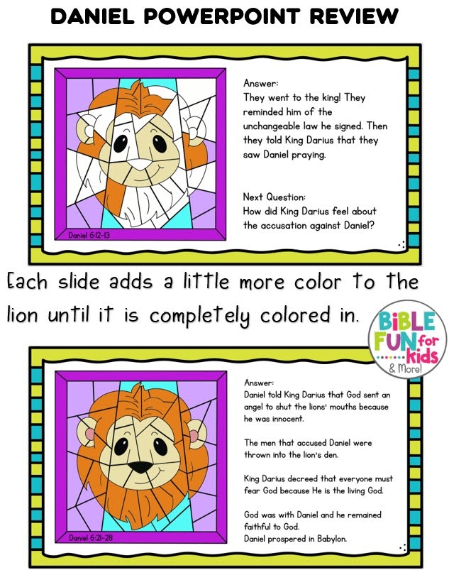 Daniel and the Lion's Den PowerPoint Review | Bible Fun For Kids