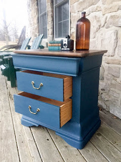 Laurel's Attic : Navy Blue Side Table - SOLD