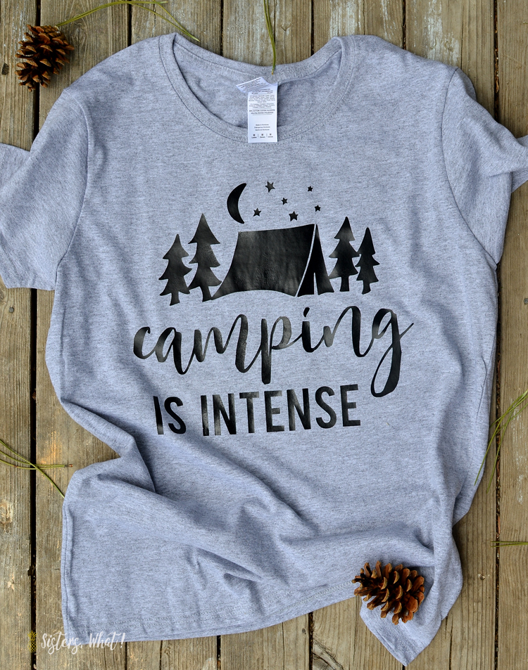 camping shirt using heat transfer vinyl and cutting machine